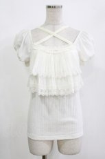 画像1: Secret Honey / プリーツシフォンフリルトップス Free 白 H-26-09-05-059-CA-TO-NS-ZH (1)