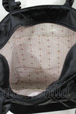 画像3: Maison de FLEUR / ブランドロゴフリルハンドルトートMバッグ  ブラック H-26-09-05-069-LO-BG-NS-ZH (3)