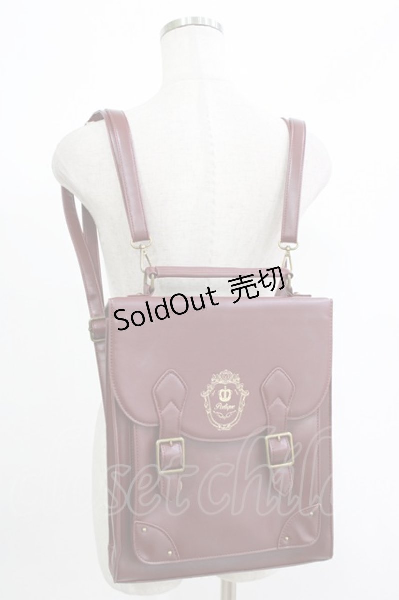 画像1: axes femme POETIQUE / エンブレム型押しサッチェルバッグ  ワイン H-26-09-05-070-AX-BG-NS-ZH (1)