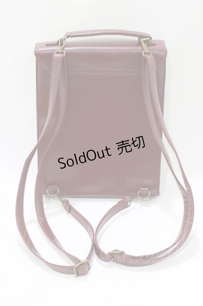 画像3: axes femme POETIQUE / エンブレム型押しサッチェルバッグ  ワイン H-26-09-05-070-AX-BG-NS-ZH (3)