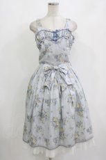 画像1: Innocent World / ローズストライプジャンパースカート 108cm サックス H-26-09-05-018-IW-OP-NS-ZH (1)