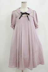 画像1: axes femme POETIQUE / メッセージリボンＡラインワンピース M ピンク H-26-09-05-019-AX-OP-NS-ZH (1)