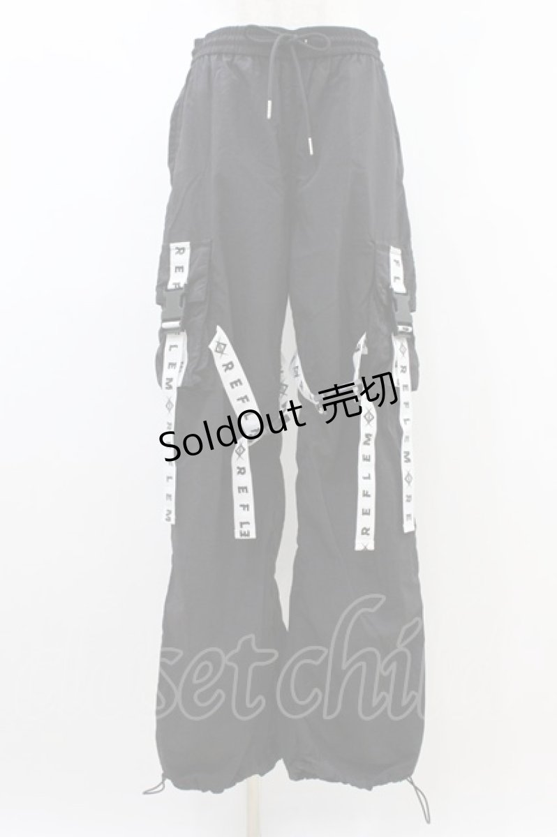 画像1: REFLEM / ロゴベルトフレアカーゴパンツ FREE 黒 H-26-09-06-004-PU-PA-AK-ZH (1)