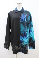 画像1: NieR Clothing / 切替長袖シャツ  黒 H-26-09-06-049-PU-BL-KB-ZH (1)