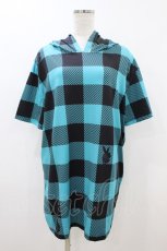 画像1: NieR Clothing / 総柄半袖プルパーカー F 緑×黒 H-26-09-06-050-PU-TO-AK-ZH (1)
