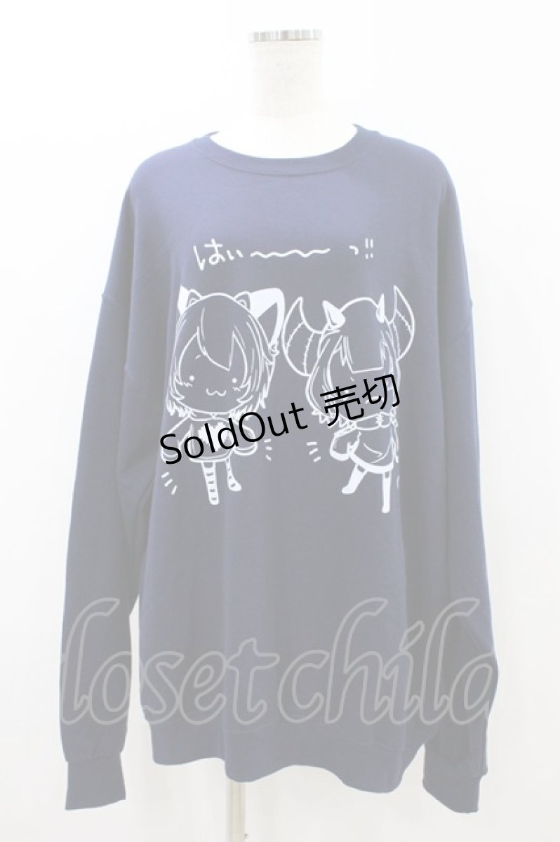 画像1: NieR Clothing / プリントSWEAT  XL 紺 H-26-09-06-052-PU-TO-AK-ZH (1)