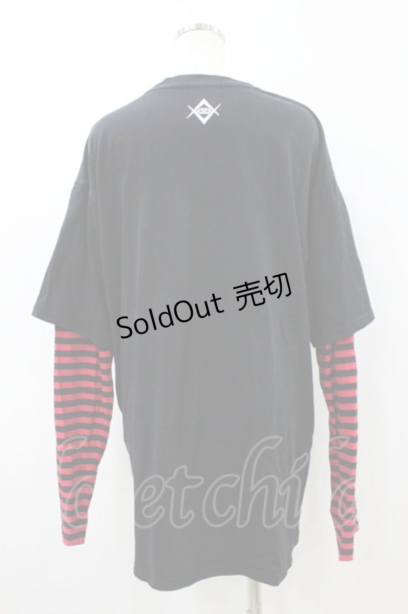 画像2: REFLEM / レイヤードボーダーL/S Tee FREE 黒×赤 H-26-09-06-056-PU-TO-AK-ZH (2)