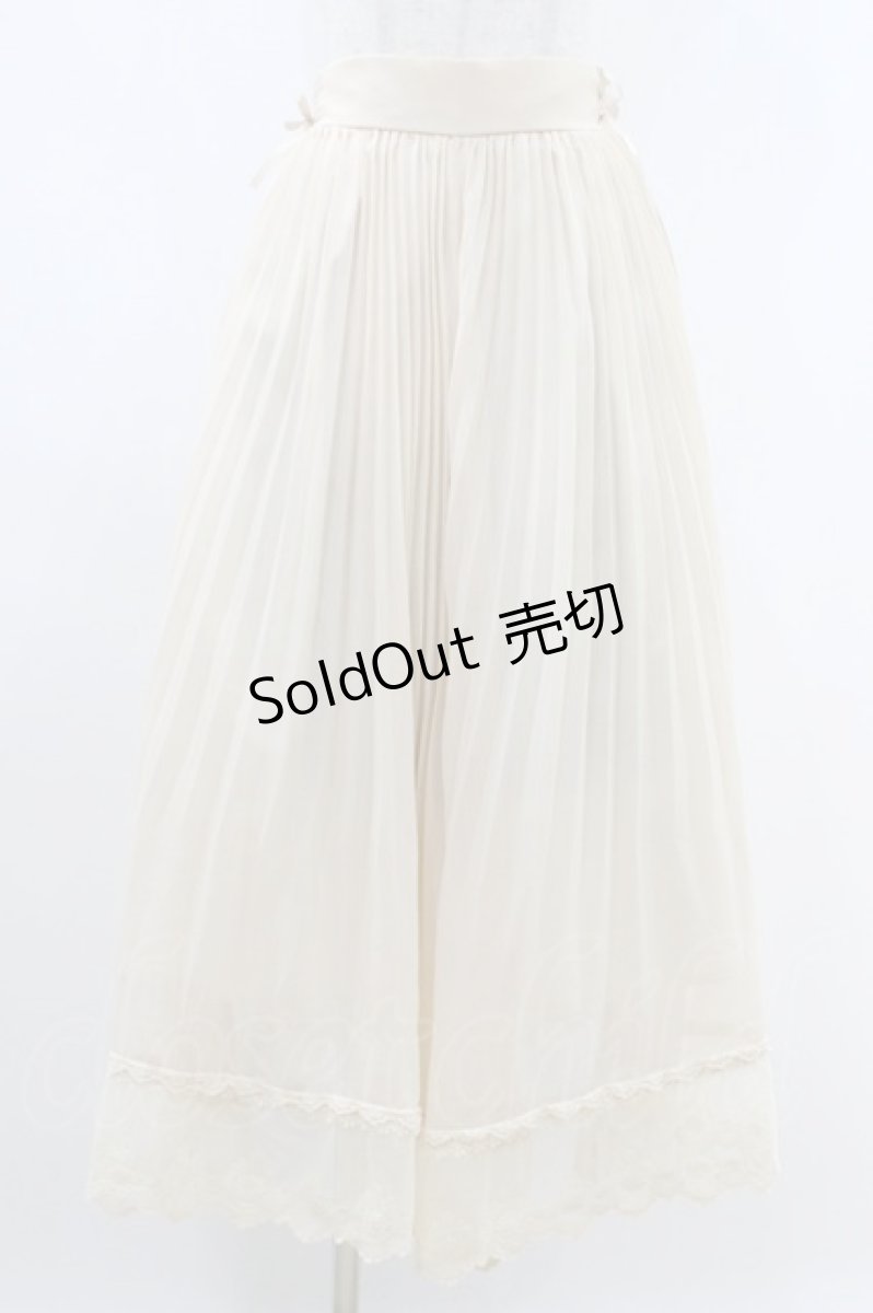 画像1: axes femme / シフォンプリーツスカート M アイボリー H-26-09-06-1006-AX-SK-YZ-ZH (1)
