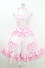 画像1: Angelic Pretty / Heart Picnicジャンパースカート F ピンク H-26-09-06-1002-AP-OP-YZ-ZH (1)