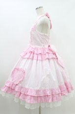 画像2: Angelic Pretty / Heart Picnicジャンパースカート F ピンク H-26-09-06-1002-AP-OP-YZ-ZH (2)