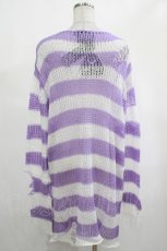 画像2: KILL STAR / Viola Knit Sweater M ホワイト×パープル H-26-09-06-1026-SL-TO-KB-ZH (2)