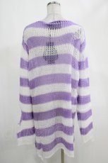 画像2: KILL STAR / Viola Knit Sweater M ホワイト×パープル H-26-09-06-1027-SL-TO-KB-ZH (2)