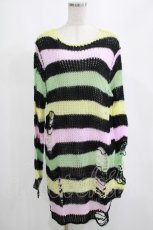画像1: KILL STAR / Liqorice Knit Sweater M 黒×ピンク×ミント×イエロー H-26-09-06-1030-SL-TO-KB-ZH (1)