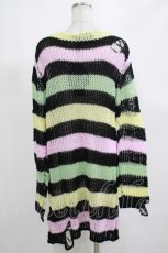 画像2: KILL STAR / Liqorice Knit Sweater M 黒×ピンク×ミント×イエロー H-26-09-06-1032-SL-TO-KB-ZH (2)