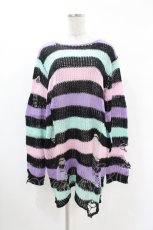 画像1: KILL STAR / Pastel Punk Knit Sweater M 黒×ピンク×パープル×ミント H-26-09-06-1034-SL-TO-KB-ZH (1)