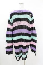 画像2: KILL STAR / Pastel Punk Knit Sweater M 黒×ピンク×パープル×ミント H-26-09-06-1034-SL-TO-KB-ZH (2)