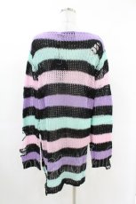 画像2: KILL STAR / Pastel Punk Knit Sweater M 黒×ピンク×パープル×ミント H-26-09-06-1035-SL-TO-KB-ZH (2)
