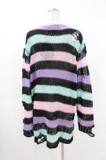 画像2: KILL STAR / Pastel Punk Knit Sweater L 黒×ピンク×パープル×ミント H-26-09-06-1036-SL-TO-KB-ZH (2)