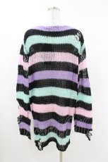 画像2: KILL STAR / Pastel Punk Knit Sweater L 黒×ピンク×パープル×ミント H-26-09-06-1037-SL-TO-KB-ZH (2)