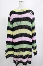 画像1: KILL STAR / Liqorice Knit Sweater M 黒×ピンク×ミント×イエロー H-26-09-06-1038-SL-TO-KB-ZH (1)