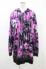 画像1: NieR Clothing / 総柄ZIPパーカー F 紫 H-26-09-06-063-PU-TO-AK-ZH (1)