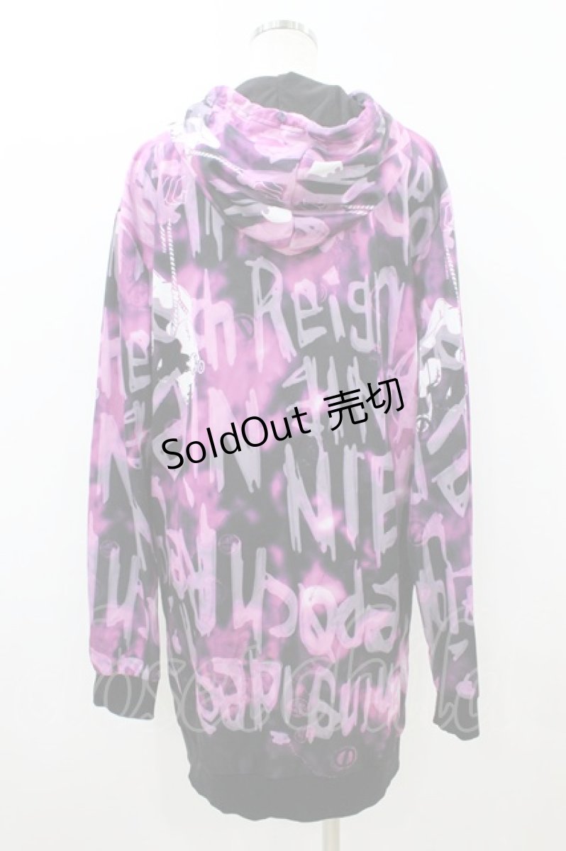 画像2: NieR Clothing / 総柄ZIPパーカー F 紫 H-26-09-06-063-PU-TO-AK-ZH (2)
