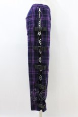 画像3: REFLEM / ベルト付きチェックパンツ FREE 紫 H-26-09-06-006-PU-PA-AK-ZH (3)