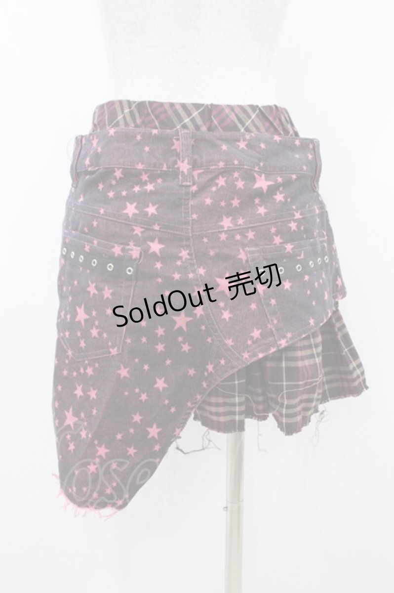 画像2: TOXIC STAR / レイヤードアシメスカート M ピンク H-26-09-06-014-PU-SK-AK-ZH (2)