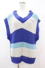 画像1: Candy Stripper / MULTI BORDER KNIT VEST  BLUE MIX H-26-09-06-016-PU-TO-KB-ZH (1)