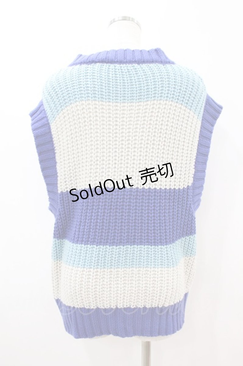 画像2: Candy Stripper / MULTI BORDER KNIT VEST  BLUE MIX H-26-09-06-016-PU-TO-KB-ZH (2)