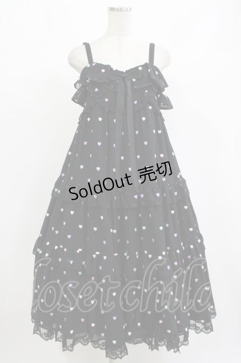 画像1: Angelic Pretty / Candy Petit Heartジャンパースカート Free ブラック H-26-09-07-045-AP-OP-NS-ZH (1)