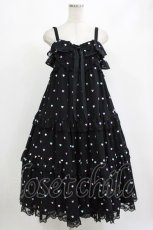 画像1: Angelic Pretty / Candy Petit Heartジャンパースカート Free ブラック H-26-09-07-045-AP-OP-NS-ZH (1)