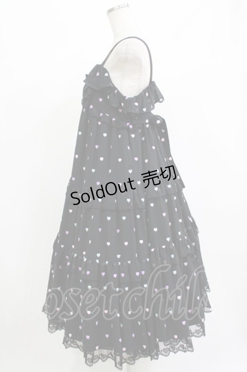 画像2: Angelic Pretty / Candy Petit Heartジャンパースカート Free ブラック H-26-09-07-045-AP-OP-NS-ZH (2)