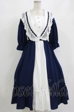 画像1: axes femme kawaii / マリアンヌワンピース M ネイビー H-26-09-07-047-AX-OP-NS-ZH (1)