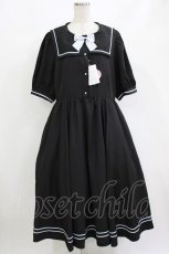 画像1: m petit by misako / AOKリボンSTセーラーOP 4L ブラック H-26-09-07-049-LO-OP-NS-ZH (1)
