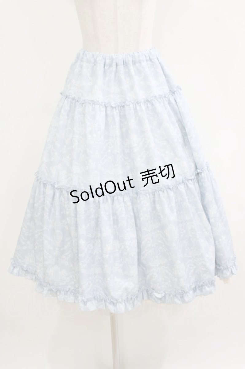 画像1: m petit by misako / NINA'S/RVパニエスカート M サックス/アイボリー リバーシブル H-26-09-07-050-LO-SK-NS-ZH (1)