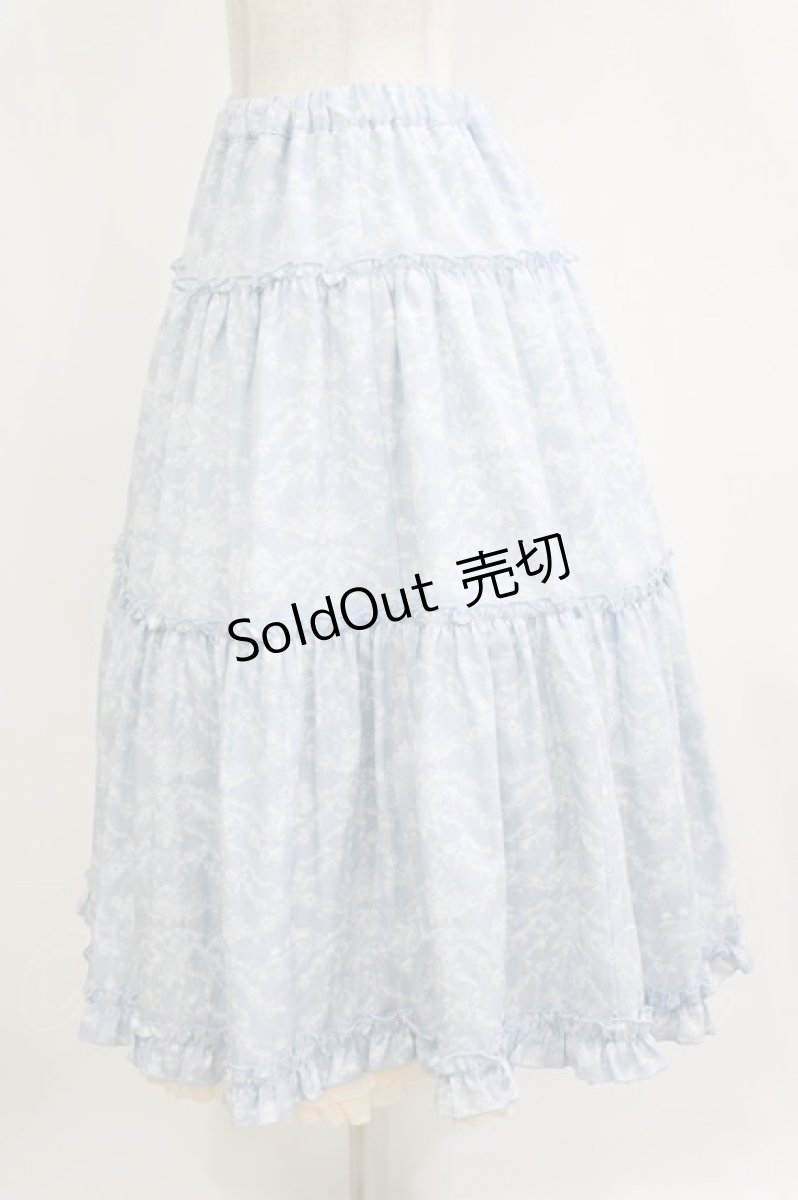 画像2: m petit by misako / NINA'S/RVパニエスカート M サックス/アイボリー リバーシブル H-26-09-07-050-LO-SK-NS-ZH (2)