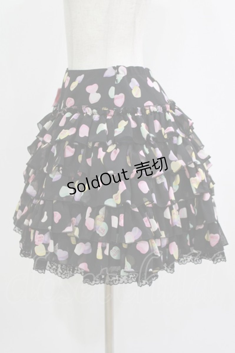 画像2: Angelic Pretty / Sugar Heartsスカート Free ブラック H-26-09-07-054-AP-SK-NS-ZH (2)