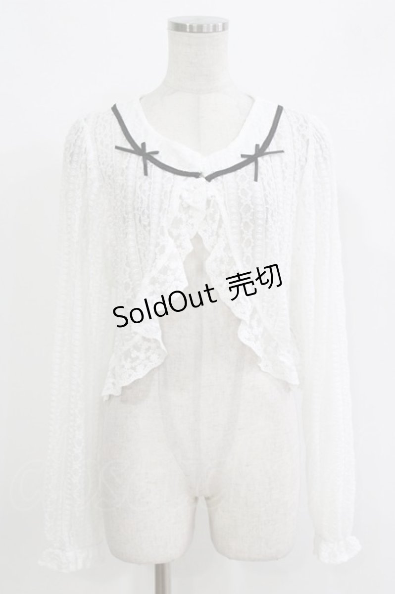 画像1: m petit by misako / AM*レースボレロ LL 白 H-26-09-07-068-LO-TO-NS-ZH (1)