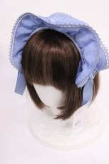 画像1: axes femme kawaii / ドットチュールフリルカチューシャ  ブルー H-26-09-07-035-AX-AC-NS-ZH (1)