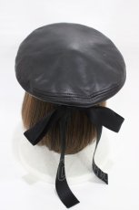 画像2: EATME / エンブロイダリーBACKリボンベレー帽  ブラック H-26-09-08-010-LO-AC-NS-ZH (2)
