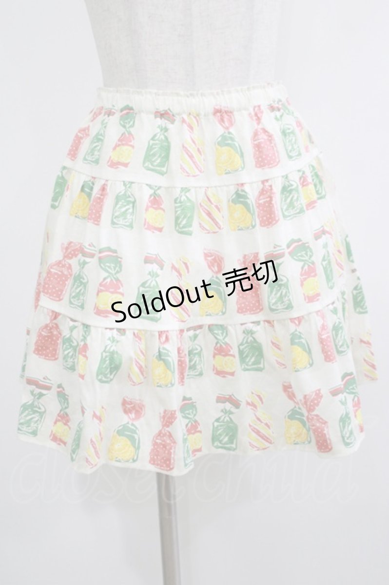 画像1: Jane Marple / Fruit Candyティアードスカート  アイボリー H-26-09-08-019-JM-SK-KB-ZH (1)