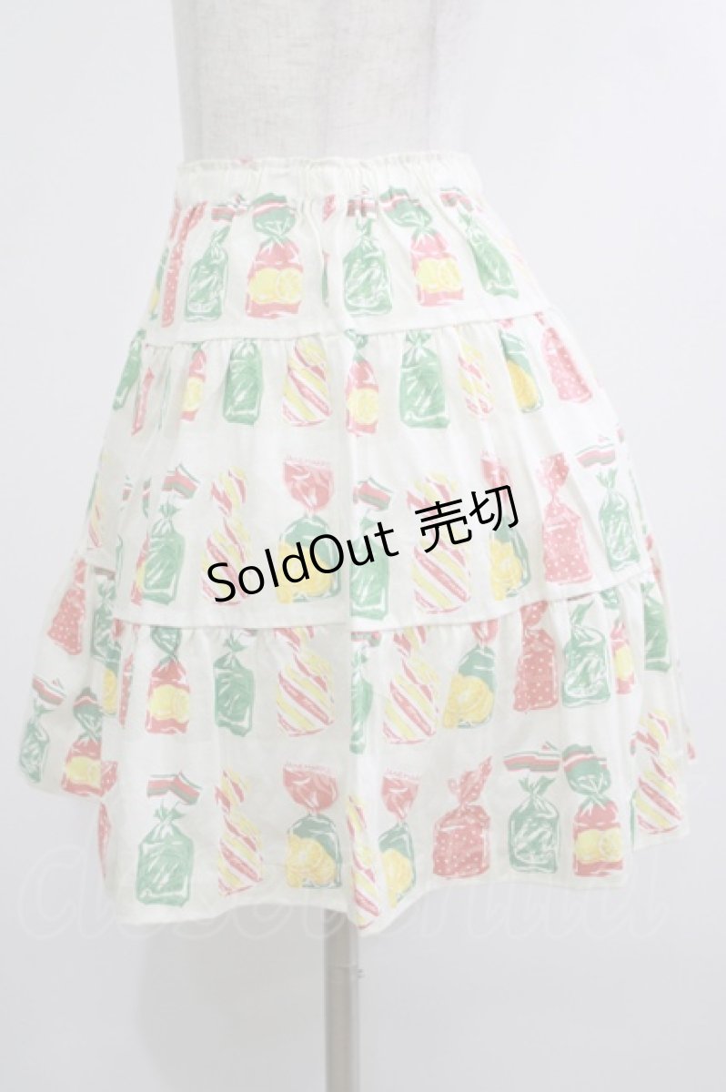 画像2: Jane Marple / Fruit Candyティアードスカート  アイボリー H-26-09-08-019-JM-SK-KB-ZH (2)