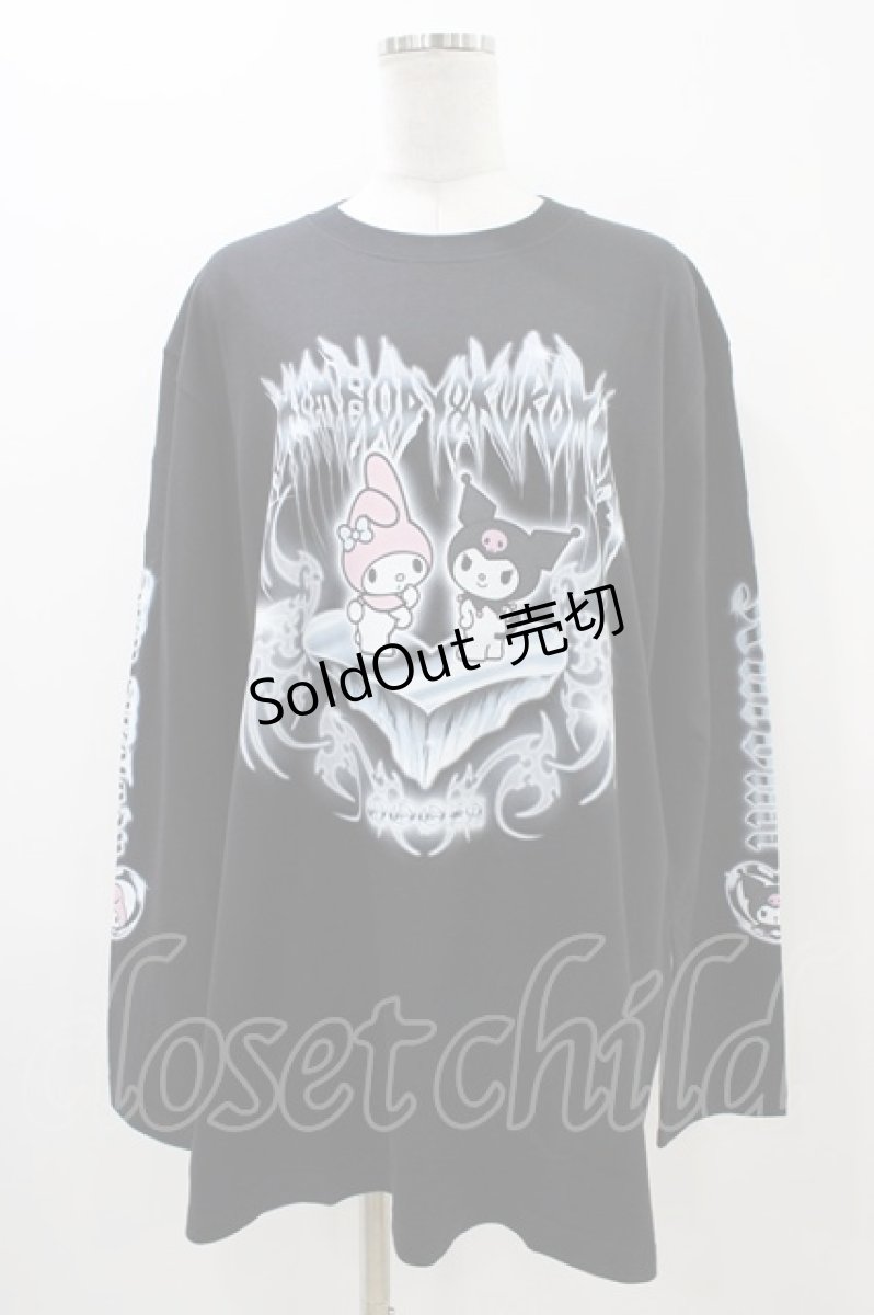 画像1: QOOZA / マイメロディ＆クロミコラボ L/S TEE  ブラック H-26-09-09-049-PU-TO-KB-ZH (1)