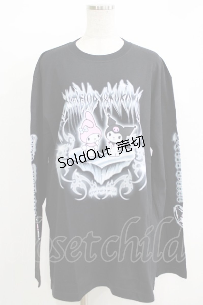 画像1: QOOZA / マイメロディ＆クロミコラボ L/S TEE  ブラック H-26-09-09-050-PU-TO-KB-ZH (1)