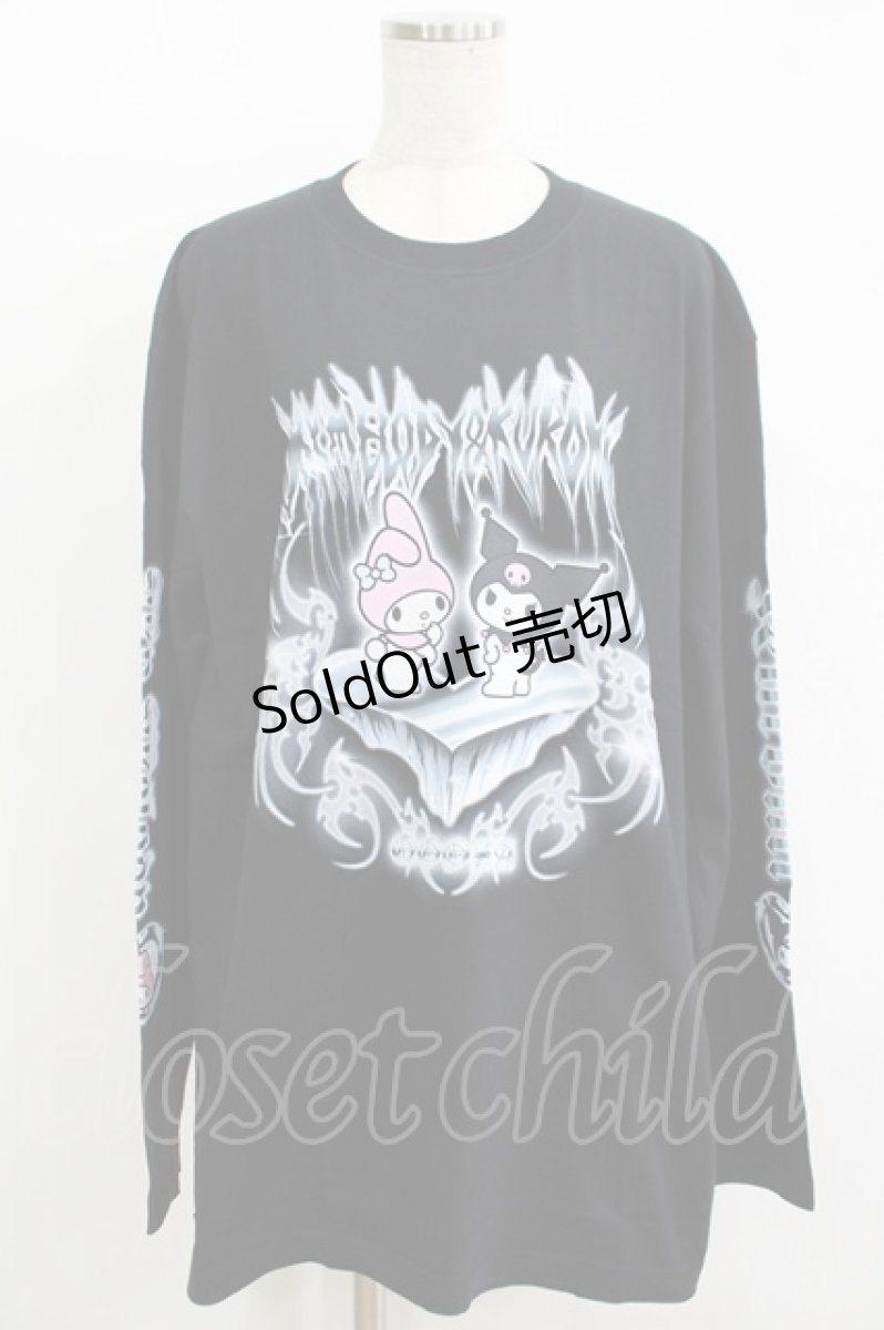 画像1: QOOZA / マイメロディ＆クロミコラボ L/S TEE  ブラック H-26-09-09-051-PU-TO-KB-ZH (1)