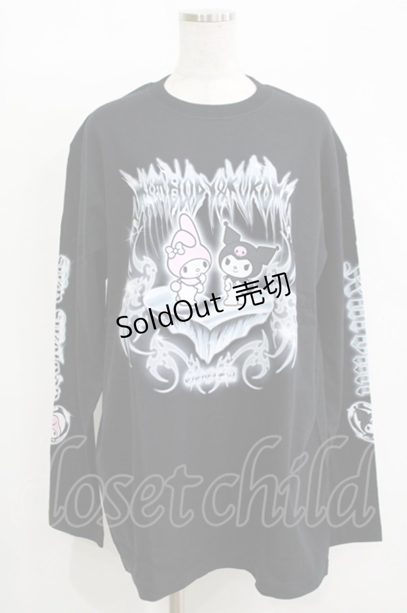 画像1: QOOZA / マイメロディ＆クロミコラボ L/S TEE  ブラック H-26-09-09-052-PU-TO-KB-ZH (1)