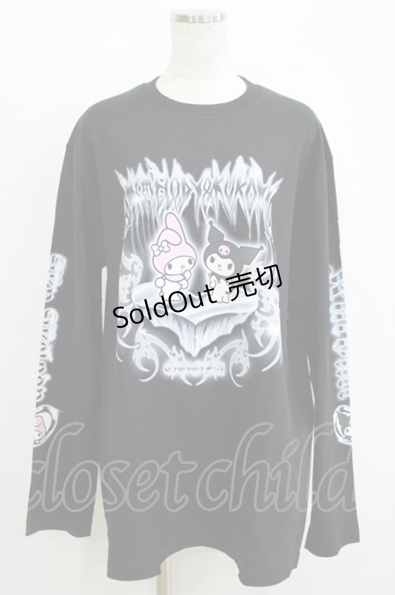 画像1: QOOZA / マイメロディ＆クロミコラボ L/S TEE  ブラック H-26-09-09-054-PU-TO-KB-ZH (1)
