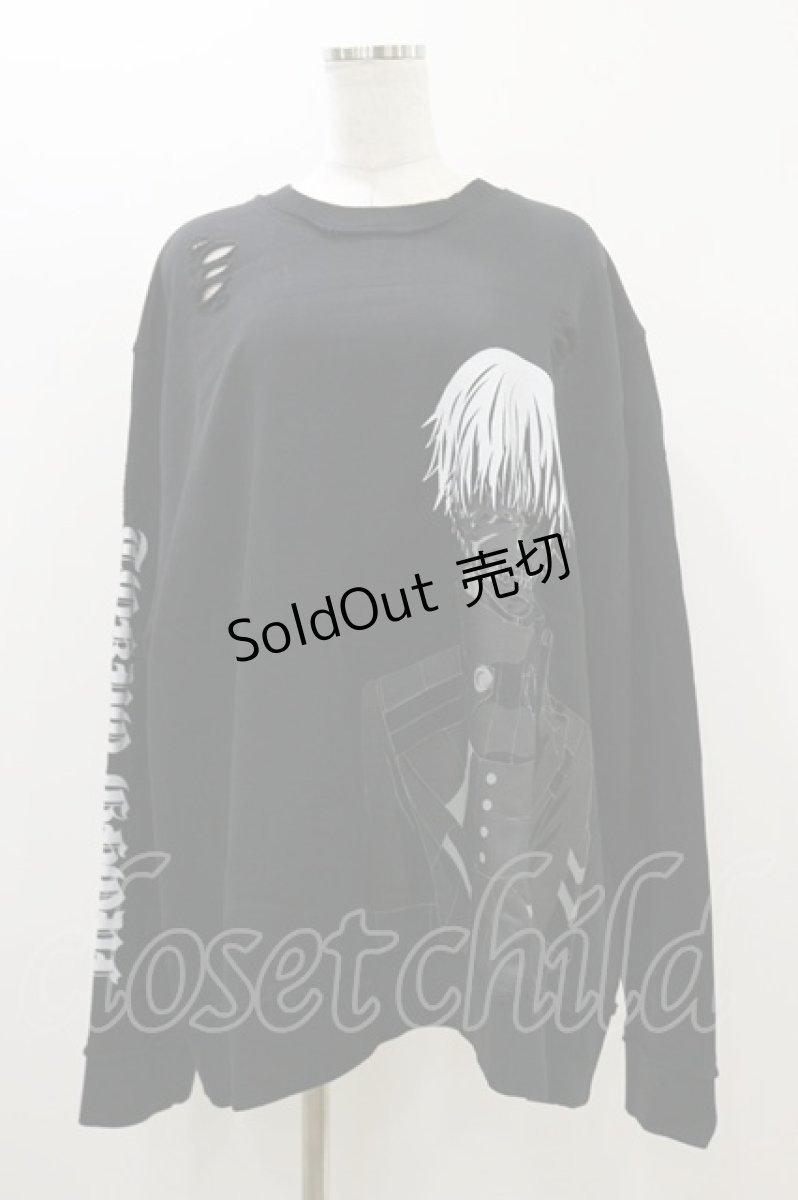 画像1: QOOZA / 東京喰種×QOOZA金木研 ダメージスウェット  ブラック H-26-09-09-007-PU-TO-KB-ZH (1)