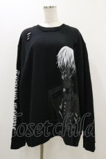 画像1: QOOZA / 東京喰種×QOOZA金木研 ダメージスウェット  ブラック H-26-09-09-007-PU-TO-KB-ZH (1)